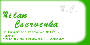 milan cservenka business card